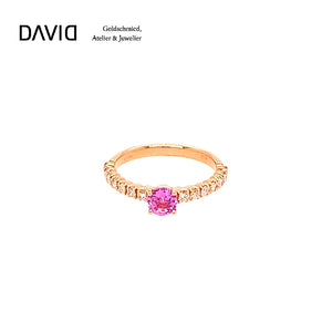 Rosegold Ring Pink Saphir