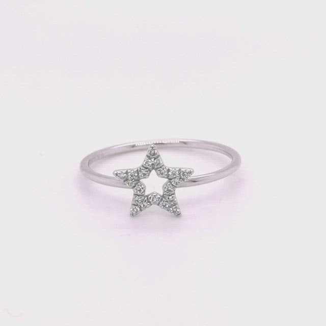 Weißgold Ring Star Diamant