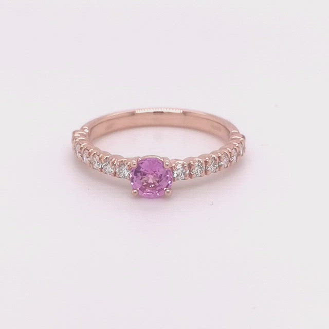 Rosegold Ring Pink Saphir